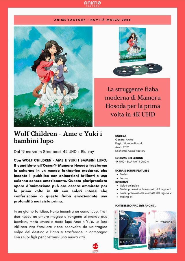Wolf Children - Ame e Yuki i bambini lupo